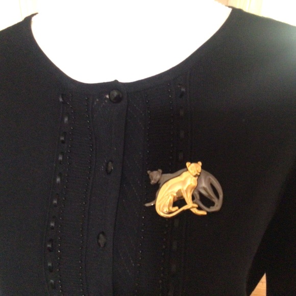 Jewelry - Bundle 2 for $15 Gold and Black Tone Panther Brooch